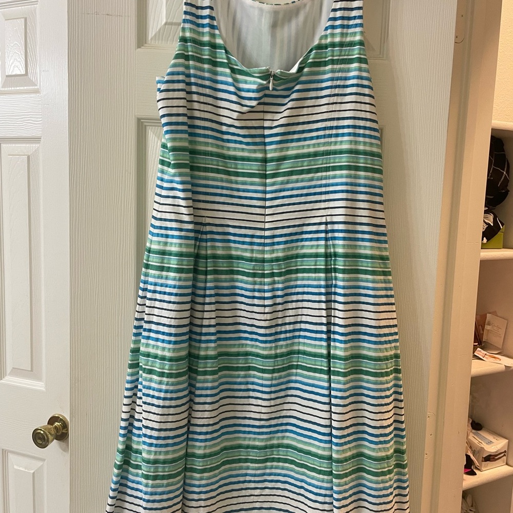 Nine West Green and Blue Striped Dress
